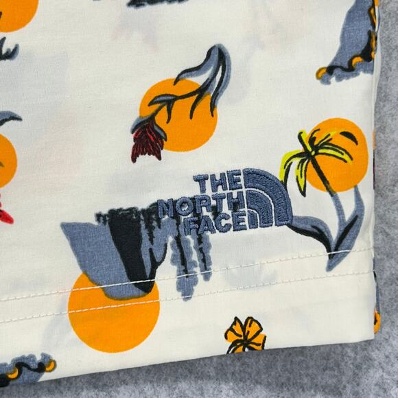 North Face Class V Swim Shorts Mens 2XL Vtg Cream Valley Sun Print AOP Pull On - Picture 4 of 13